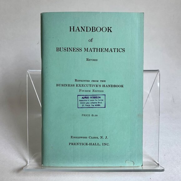 Handbook of Business Mathematics 1959 Book Vintage - Picture 1 of 4